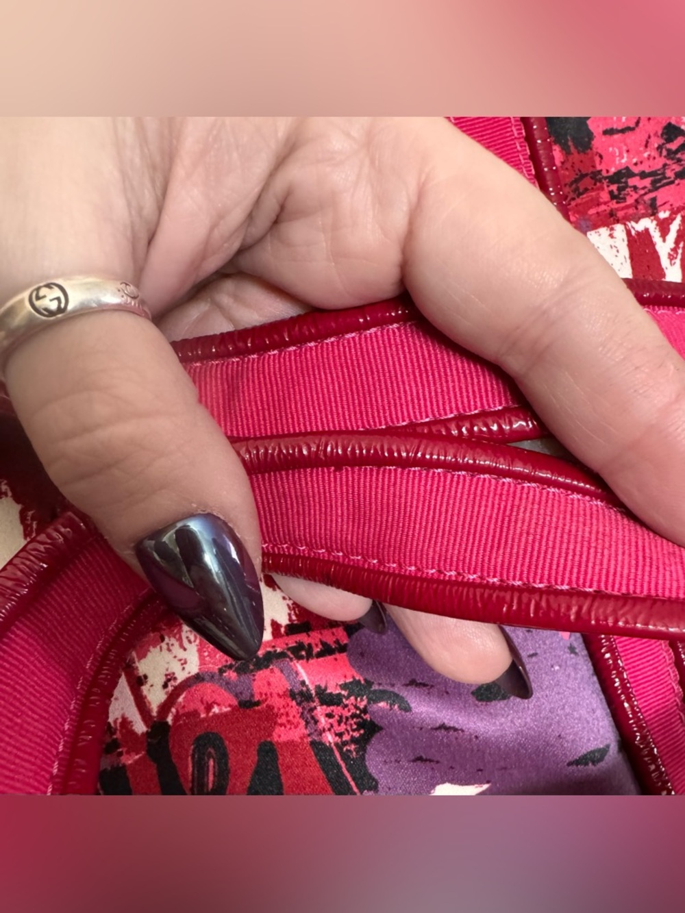 Coach Y2K Poppy Graffiti Glam Tote & Wristlet Set (Pink Multi) - GUC - Picture 7 of 14